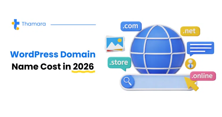 How much does a domain name cost for a WordPress site?